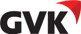 GVK logo on white background and black bold text.